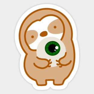 Cute Halloween Green Eyeball Sloth Sticker